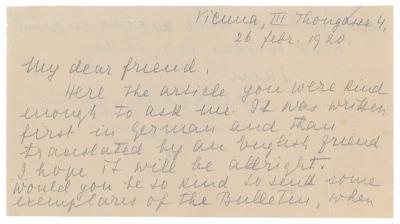 Lot #621 Franz von Bayros Letter Signed - Image 2
