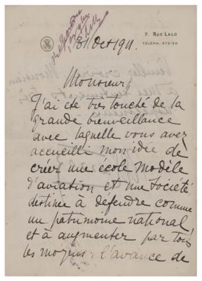 Lot #563 Roland Garros Autograph Letter Signed - Image 1