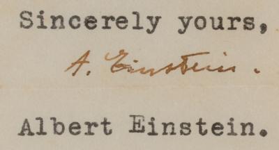 Lot #147 Albert Einstein: Einstein comments on his 
