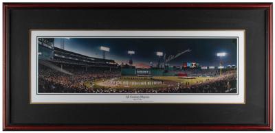 Lot #1025 Ted Williams Signed Panoramic Fenway Park Poster - Image 1