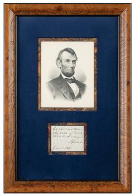 Lot #4 Abraham Lincoln Autograph Endorsement Signed - Image 1