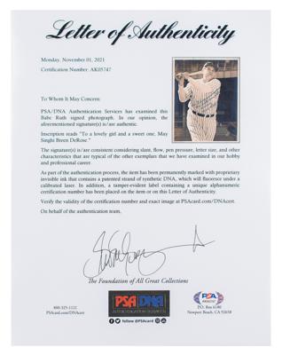Lot #987 Babe Ruth Signed Oversized Photograph - Image 2