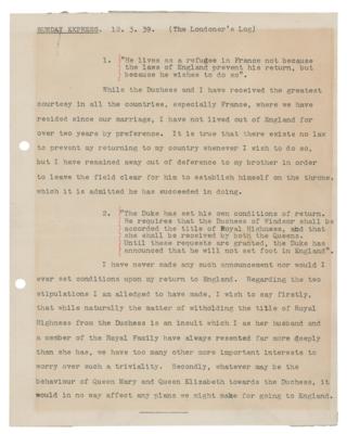 Lot #163 King Edward VIII Typed Letter Signed - Image 3