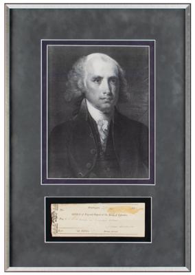 Lot #1 James Madison Signed Check - Image 1