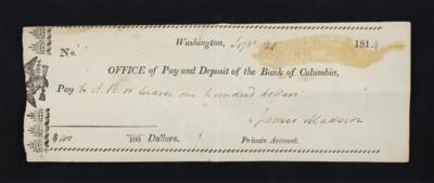 Lot #1 James Madison Signed Check - Image 2