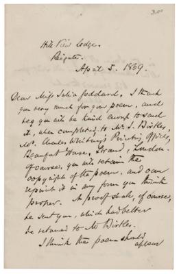 Lot #661 William Harrison Ainsworth Autograph Letter Signed - Image 1