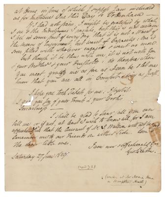 Lot #670 George Crabbe: Commenting on statues inspired by a Robert Burns classic: 