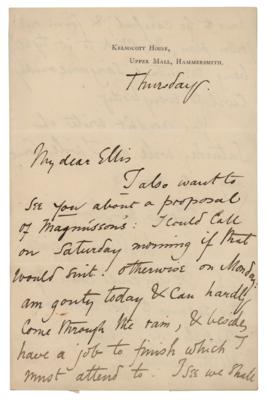 Lot #632 William Morris Autograph Letter Signed - Image 1