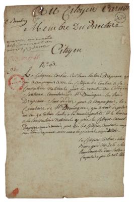 Lot #201 Paul Barras Autograph Endorsement Signed - Image 1