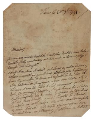 Lot #200 Bertrand Barere de Vieuzac Letter Signed - Image 1