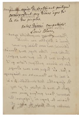 Lot #219 Louis Blanc Autograph Letter Signed - Image 2