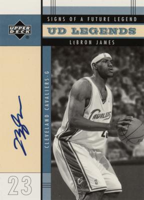 Lot #1005 LeBron James Signed Basketball Card - Image 1