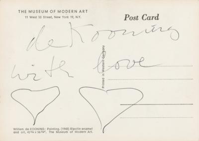 Lot #626 Willem de Kooning Signed Postcard - Image 1