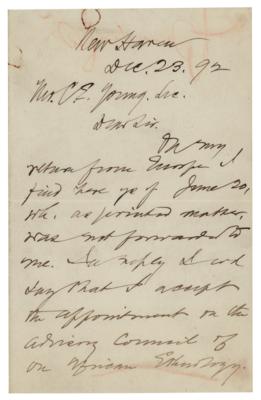Lot #406 William Graham Sumner Autograph Letter Signed - Image 1