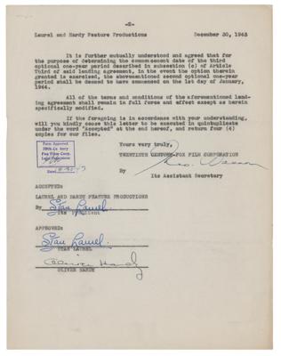 Lot #878 Laurel and Hardy Document Signed - Image 1