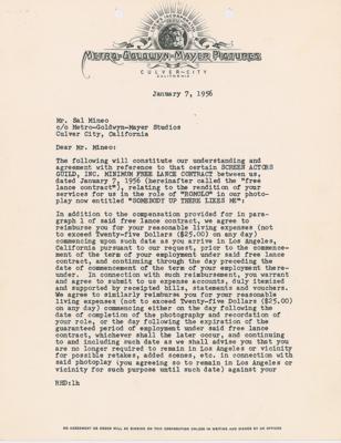 Lot #937 Sal Mineo Document Signed - Image 1