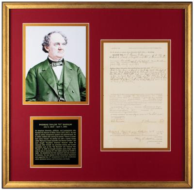 Lot #108 P. T. Barnum Document Signed - Image 1