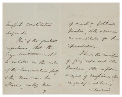 Lot #252 Benjamin Disraeli Autograph Letter Signed - Image 2