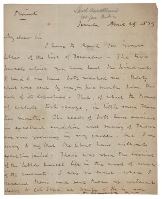 Lot #259 George Eden, 1st Earl of Auckland: The Governor-General of India aims to establish 