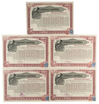 Lot #436 Baltimore and Ohio Railroad Company (5) Bonds: James Roosevelt Roosevelt and Vincent Astor Group Lot - Image 4