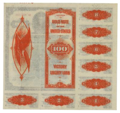 Lot #138 Victory Liberty Loan $100 Bond (1919) with Complete Coupons - Image 2