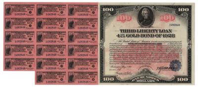Lot #137 Third Liberty Loan $100 Bond (1918) with Coupons - Image 1