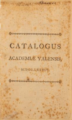 Lot #431 Yale College 1784 Catalogue - Image 1