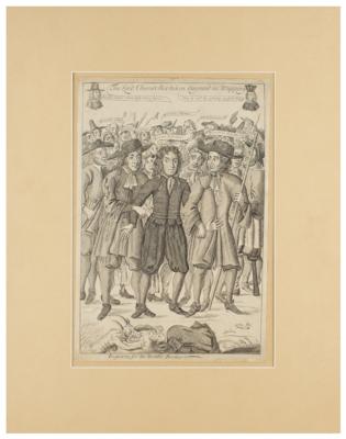 Lot #268 English Pen-and-Ink Drawing of Judge Jeffreys Drawing - Image 1