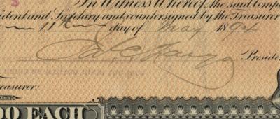 Lot #113 William and James Fargo Signed Stock Certificate - Image 3