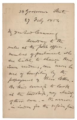 Lot #240 Richard Cobden Autograph Letter Signed - Image 1