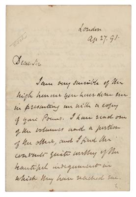 Lot #284 William Gladstone Autograph Letter Signed - Image 1