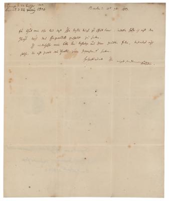 Lot #657 August von Kotzebue Autograph Letter Signed - Image 1