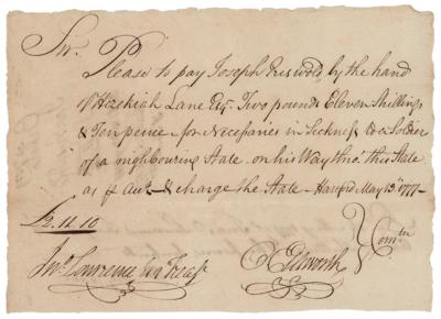 Lot #266 Oliver Ellsworth: Ellsworth provides for 