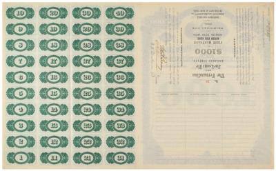 Lot #297 E. H. Harriman Signed Fernandina and Jacksonville Railroad Company Bond - Image 2