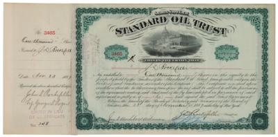 Lot #120 John D. Rockefeller Signed Stock