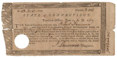 Lot #497 Robert Freeman: Rare payment made to a black soldier 
