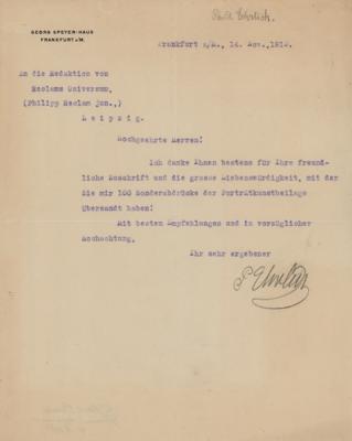 Lot #145 Paul Ehrlich Typed Letter Signed - Image 1