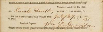 Lot #103 William Lloyd Garrison Document Signed - Image 2