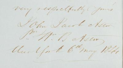 Lot #190 William B. Astor Autograph Letter Signed - Image 3