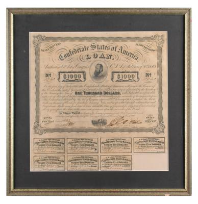 Lot #444 Confederate States of America 1863 Loan Bond Bond - Image 2
