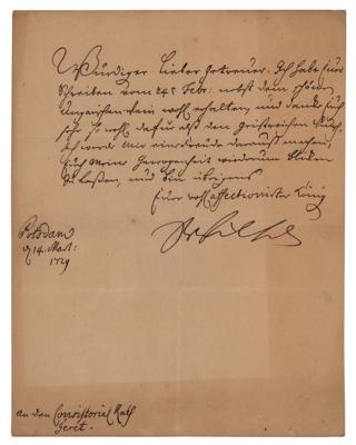 Lot #325 King Frederick William I of Prussia Letter Signed - Image 1