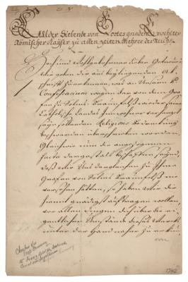 Lot #235 Charles VII, Holy Roman Emperor Letter Signed - Image 1