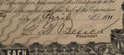 Lot #109 David Dunbar Buick Signed Stock Certificate - Image 2