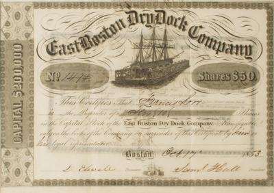 Lot #448 East Boston Dry Dock Company Stock Certificate Document - Image 2