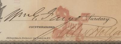 Lot #130 Henry Wells, William Fargo, and John Butterfield Signed Stock Certificate - Image 2