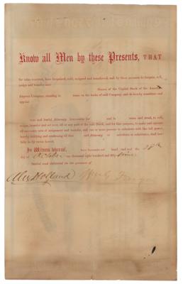 Lot #114 William Fargo and John Butterfield Signed Stock Certificate - Image 4