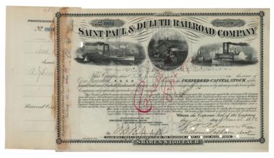 Lot #110 Anthony Joseph Drexel Signed Stock Certificate - Image 1