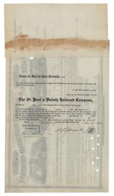 Lot #110 Anthony Joseph Drexel Signed Stock Certificate - Image 2
