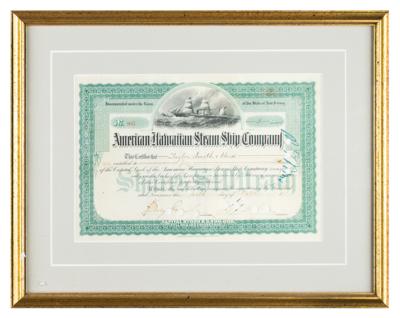Lot #434 American Hawaiian Steam Ship Company Stock Certificate Stock Certificate - Image 2