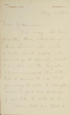 Lot #678 Edward Everett Hale Autograph Letter Signed and Signed Photograph - Image 2